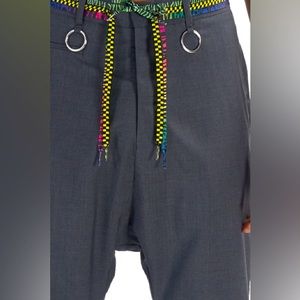 Men’s • EUC • R13 • Charcoal • Drop Crotch Short • w/Shoelace Belt • Size 33